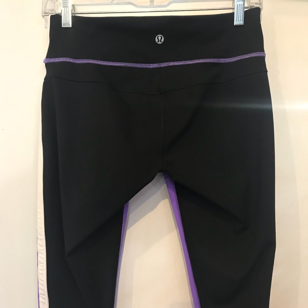 Lululemon Black and Purple Yoga Crops